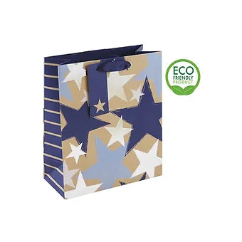 Kraft Blue Stars Medium Bag