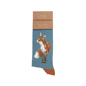 Wrendale 'Bright Eyed and Bushy Tailed' Fox Bamboo Men's Socks