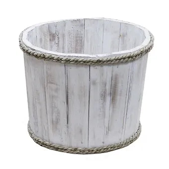 Small Nautical Display Tub - Whitewash 21x29cm