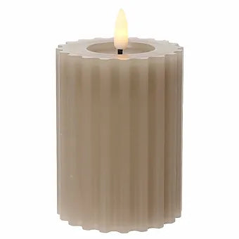 Natural Ribbed LED Candle