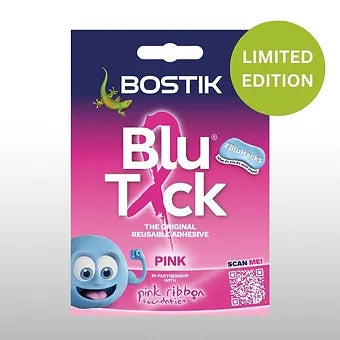 Pink Bostik Blu Tack Original Reusable Adhesive Handy Pack 45g