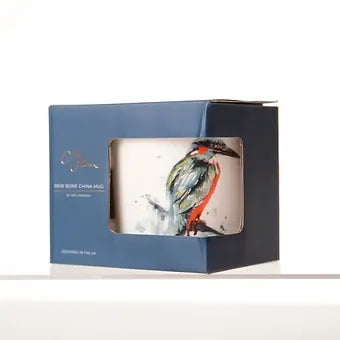 Kingfisher Watercolour Design China Mug with Box