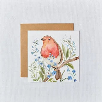 Robin Forget me not Greeting Card