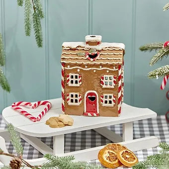 Gingerbread Tealight House with Heart Cutouts