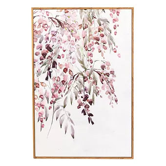 Large Floral Watercolour Framed Canvas