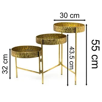 3 Tier Metal Planter Stand - Antique Gold