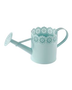 Metal Lace Watering Can Turquoise