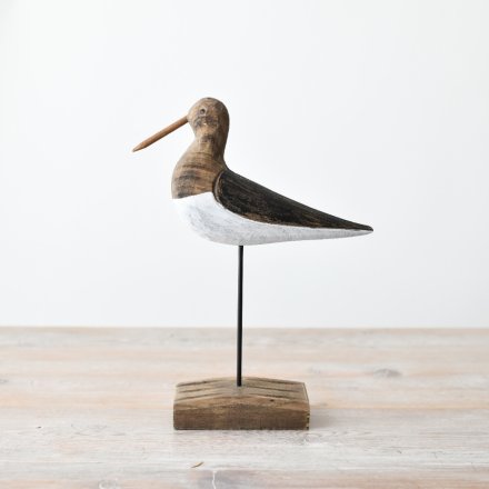 24cm Wooden Bird Statue on Base