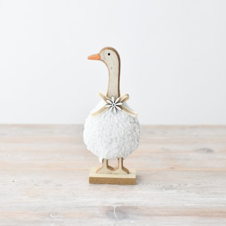 18cm Standing Duck Figurine with fluffy belly