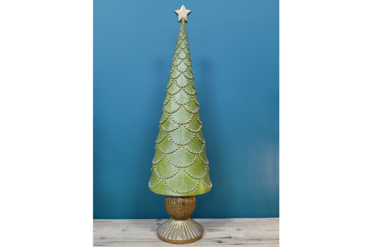 Large Green & Gold Resin Tree