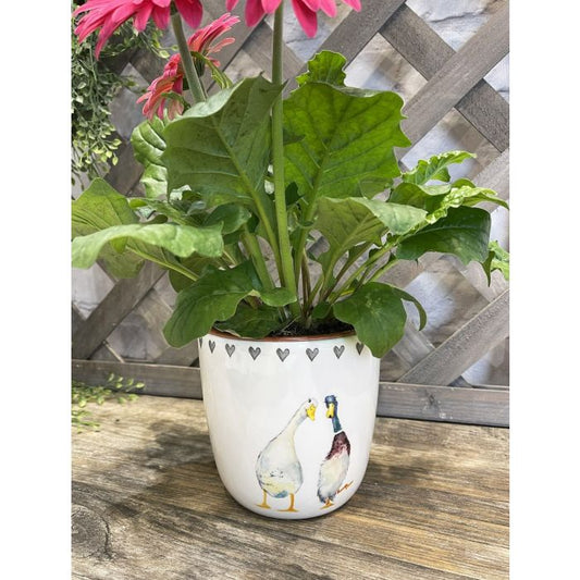 Duck & Heart Ceramic Planter