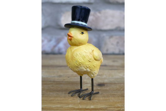 Adorable Yellow Chick with Black Top Hat