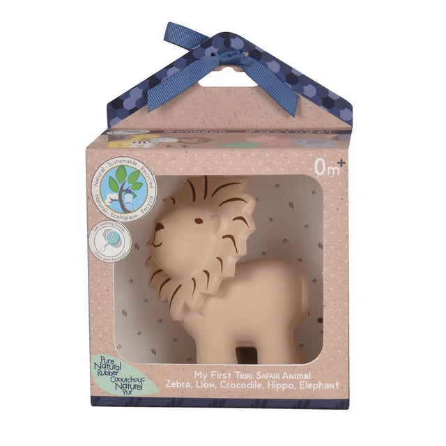 Gift Boxed Lion - Natural Rubber Rattle & Bath Toy