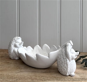 Ceramic Hedgehogs Carrying Leaf Dish