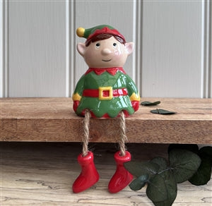 Ceramic Dangly Legged Ornament - Elf