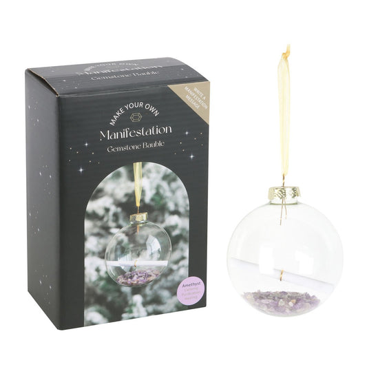 Amethyst Manifestation Glass Christmas Bauble Kit