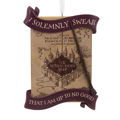 Collectable Harry Potter™ Ornament - Marauder's Map, Wand and Quote Design