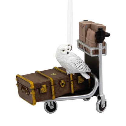 Collectable Harry Potter™ Ornament - Trolley with Trunk and Hedwig the Owl Design