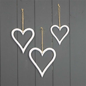 Medium Hanging White Heart 13cm