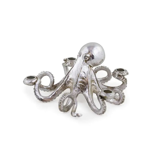 Silver Octopus Candle Stick