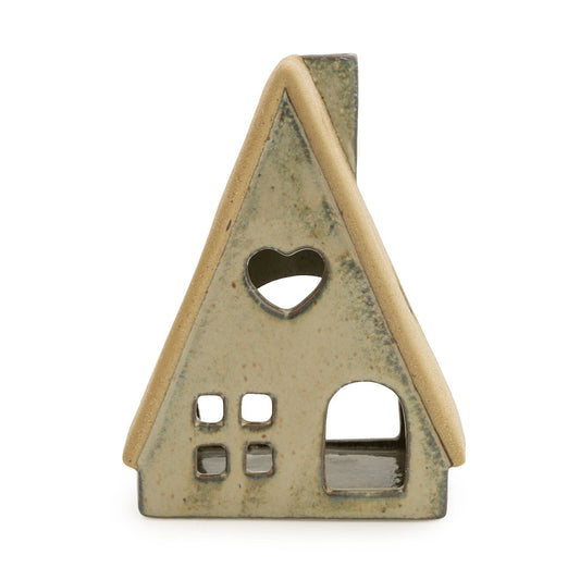 House Tealight Holder - Natural 14cm