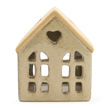 House Tealight Holder - Natural 11cm