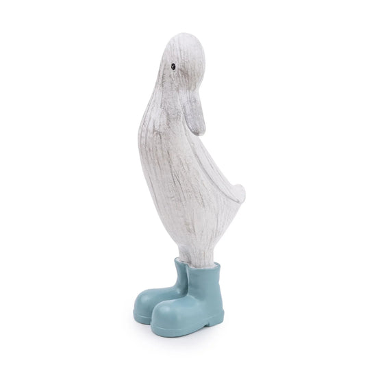 Small Resin Duck in wellies - Light Blue