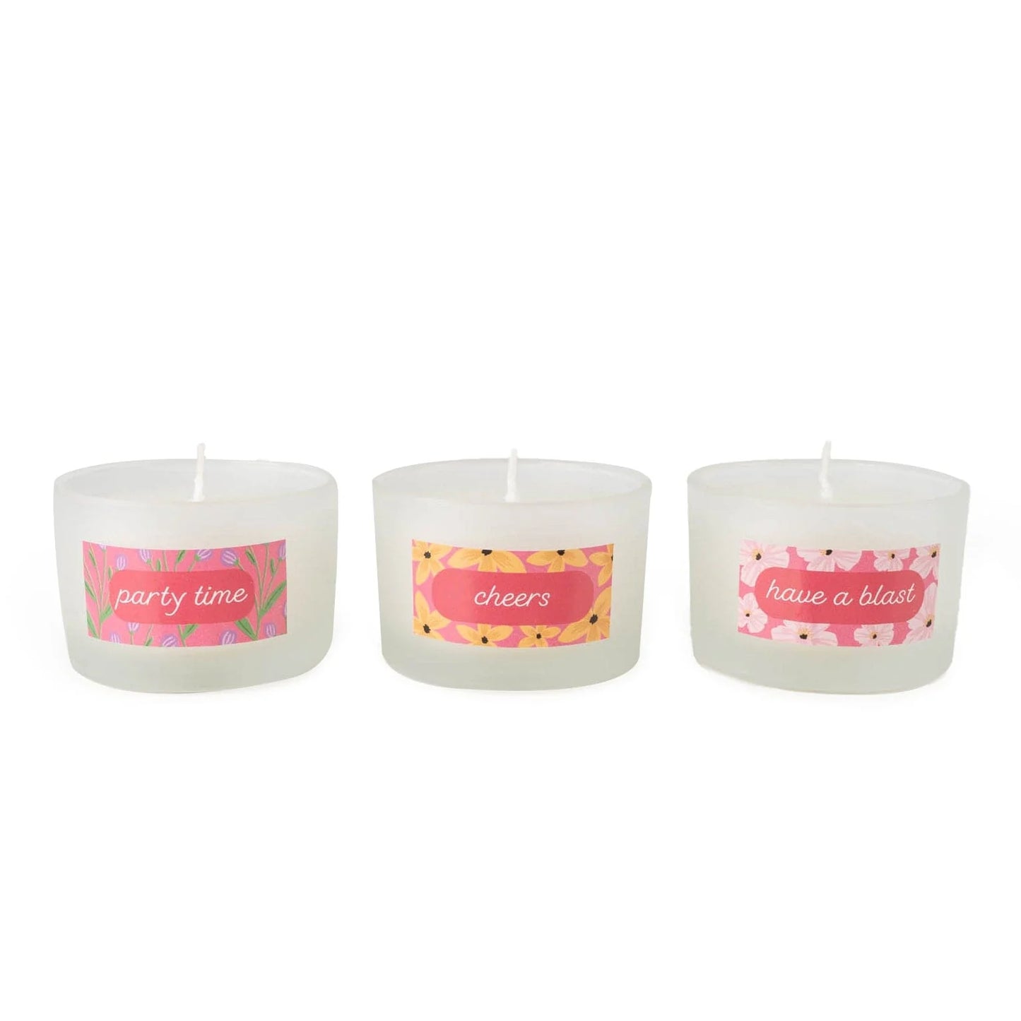 Set of 3 Candle Gift Set Celebrations - Floral Pink