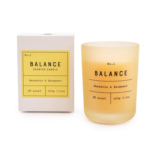 'Balance' Mandarin & Bergamot Glass Pot Candle