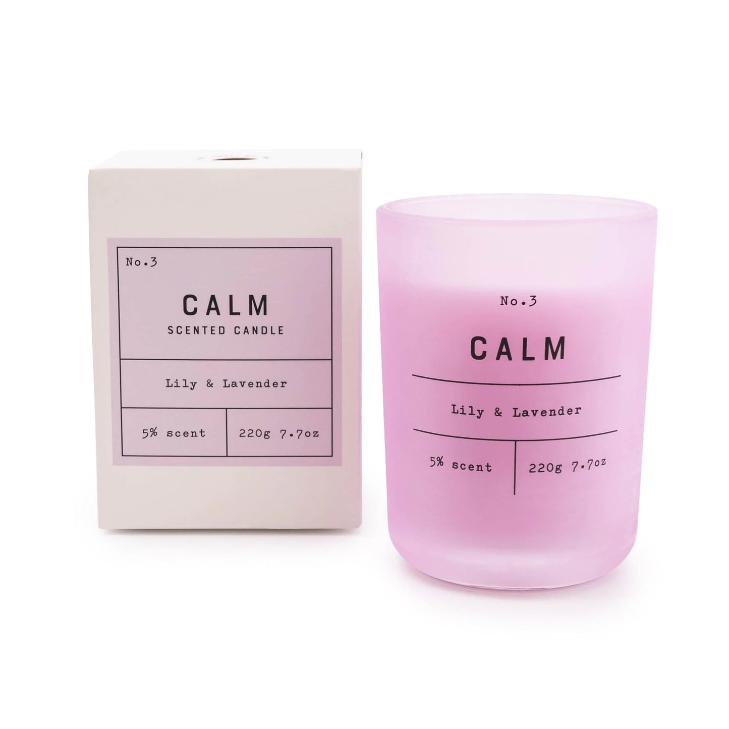 'Calm' Lily & Lavender Glass Pot Candle