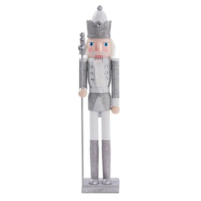 Large Silver Nutcracker Soldier