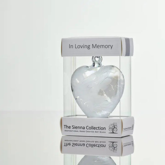 8cm Friendship Heart - in Loving Memory - White