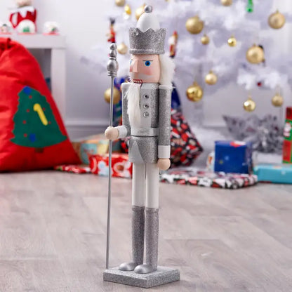 Large Silver Nutcracker Soldier