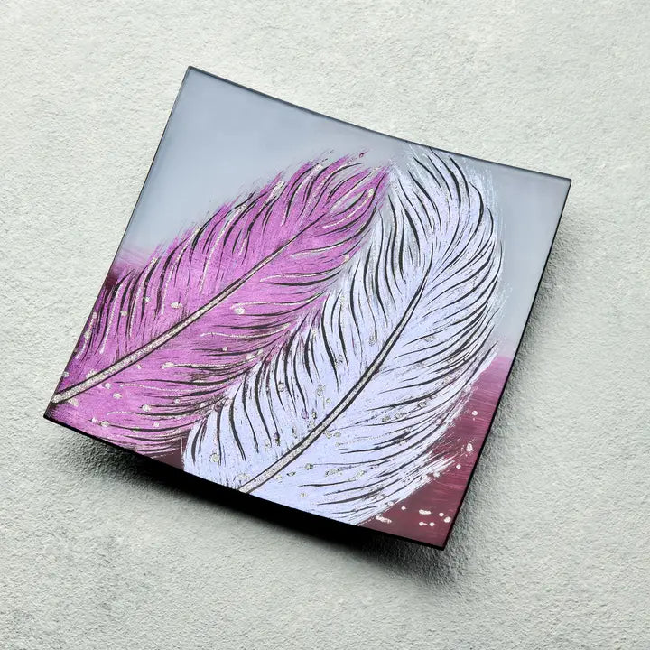 Square Plate - Whispering Feather - Violet