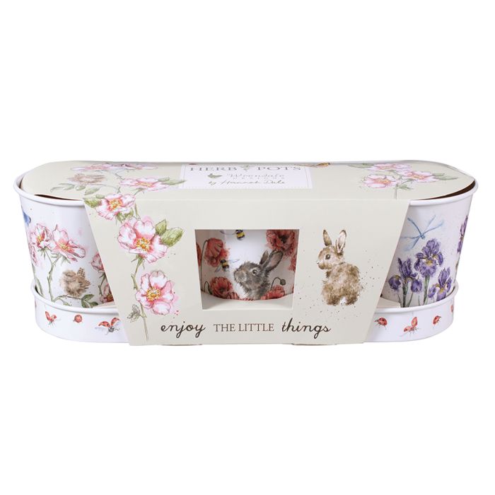 Wrendale Floral Herb Pots & Tray