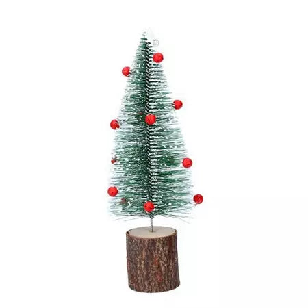 Green Bristle Tree w Red Bells on Log