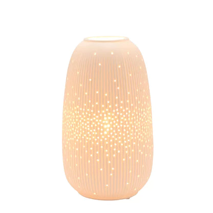 Hestia White Short Ribbed Table Lamp