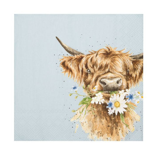 Wrendale 'Daisy Coo' Highland Cow Lunch Napkin