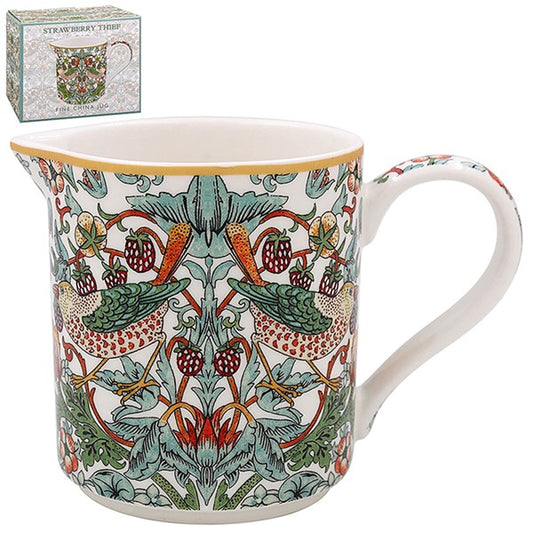 William Morris White Strawberry Thief Jug Small