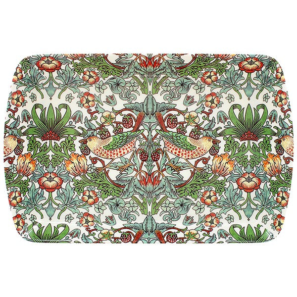 William Morris White Strawberry Thief Tray Small