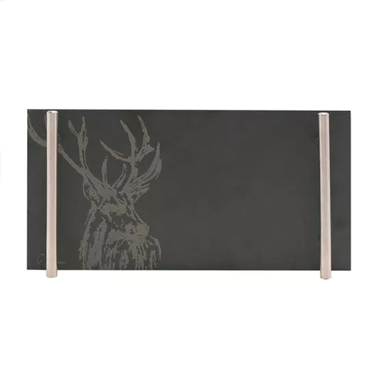 Meg Hawkins Slate Tray with Handles - Stag 30x15cm