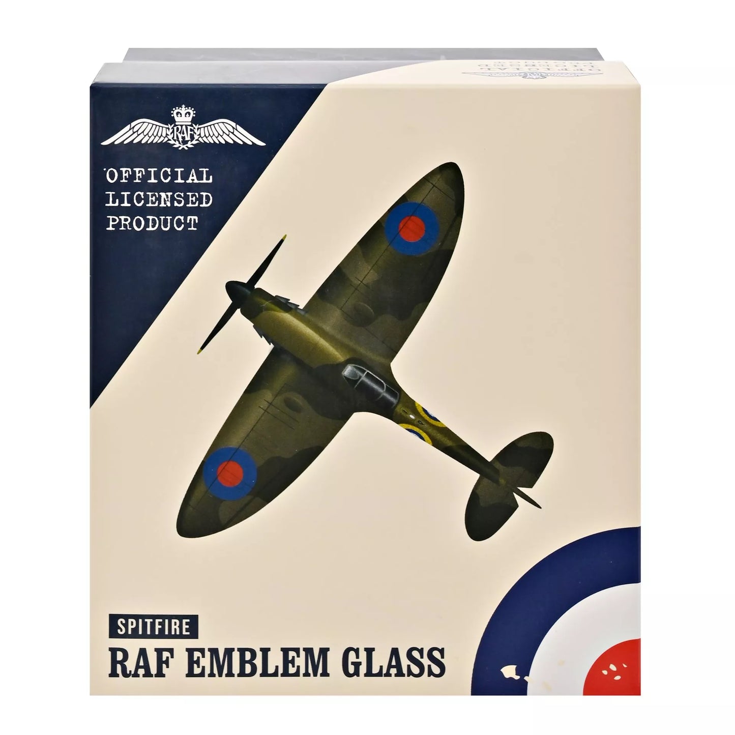 RAF Glass & Metal Whiskey Tumbler - Spitfire