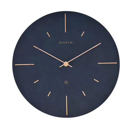 Interval Resin Wall Clock 30cm - Navy & Gold